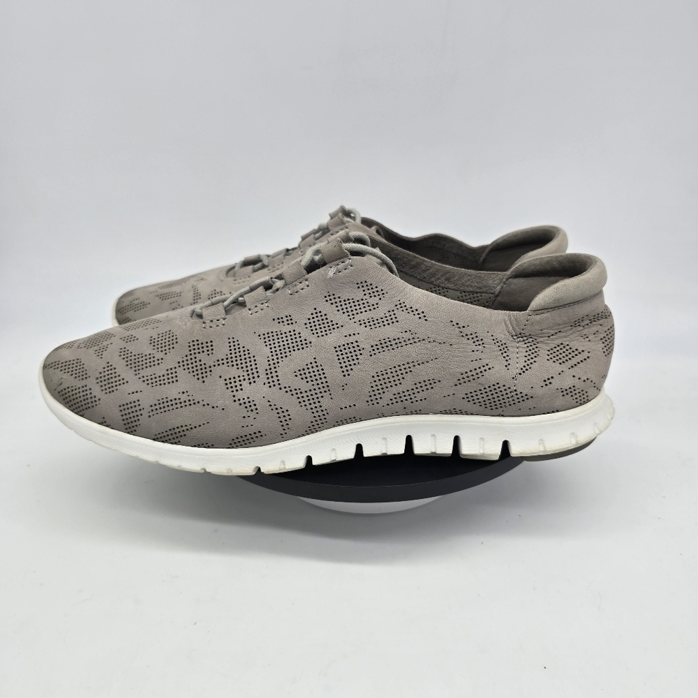 Cole Haan Shoe Women's 9B ZeroGrand  Perforated Leather Sneaker Ironstone